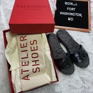100% Authentic VALENTINO GARAVANI Atelier Rose Slide Sandal Sz 38 (US Sz 7/7.5)